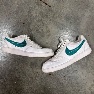 White and Teal Men's Sneakers